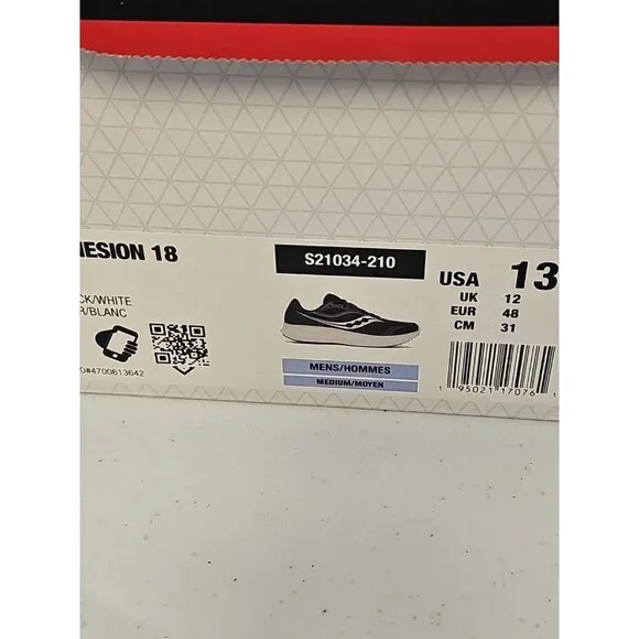 Saucony Men's Cohesion 18 Running Shoe Size 13M BlackS21034-210 New